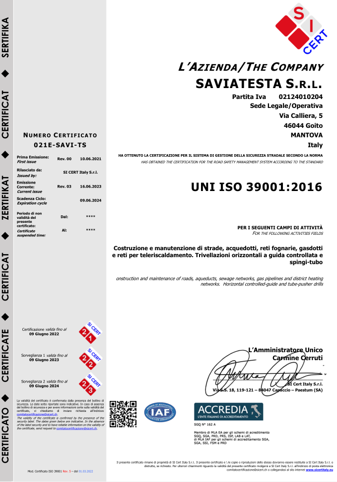 Anteprima del documento Certificato ISO 39001