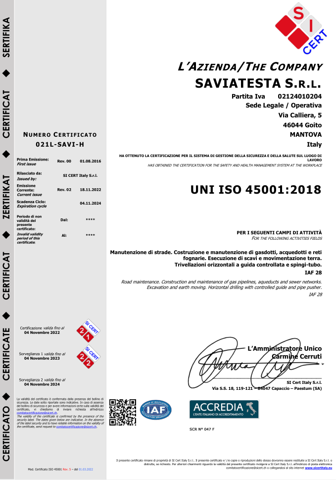 Anteprima del documento Certificato ISO 45001