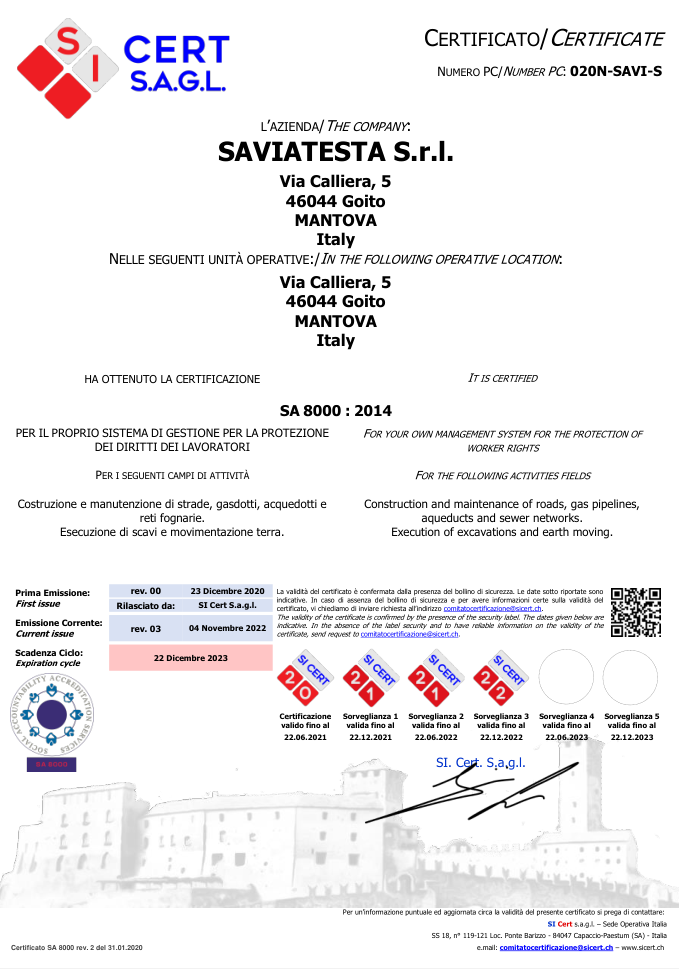 Anteprima del documento Certificato SA 8000